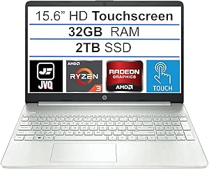 HP 15 Ryzen 3 Touchscreen 32GB RAM 2TB SSD Laptop — main product image