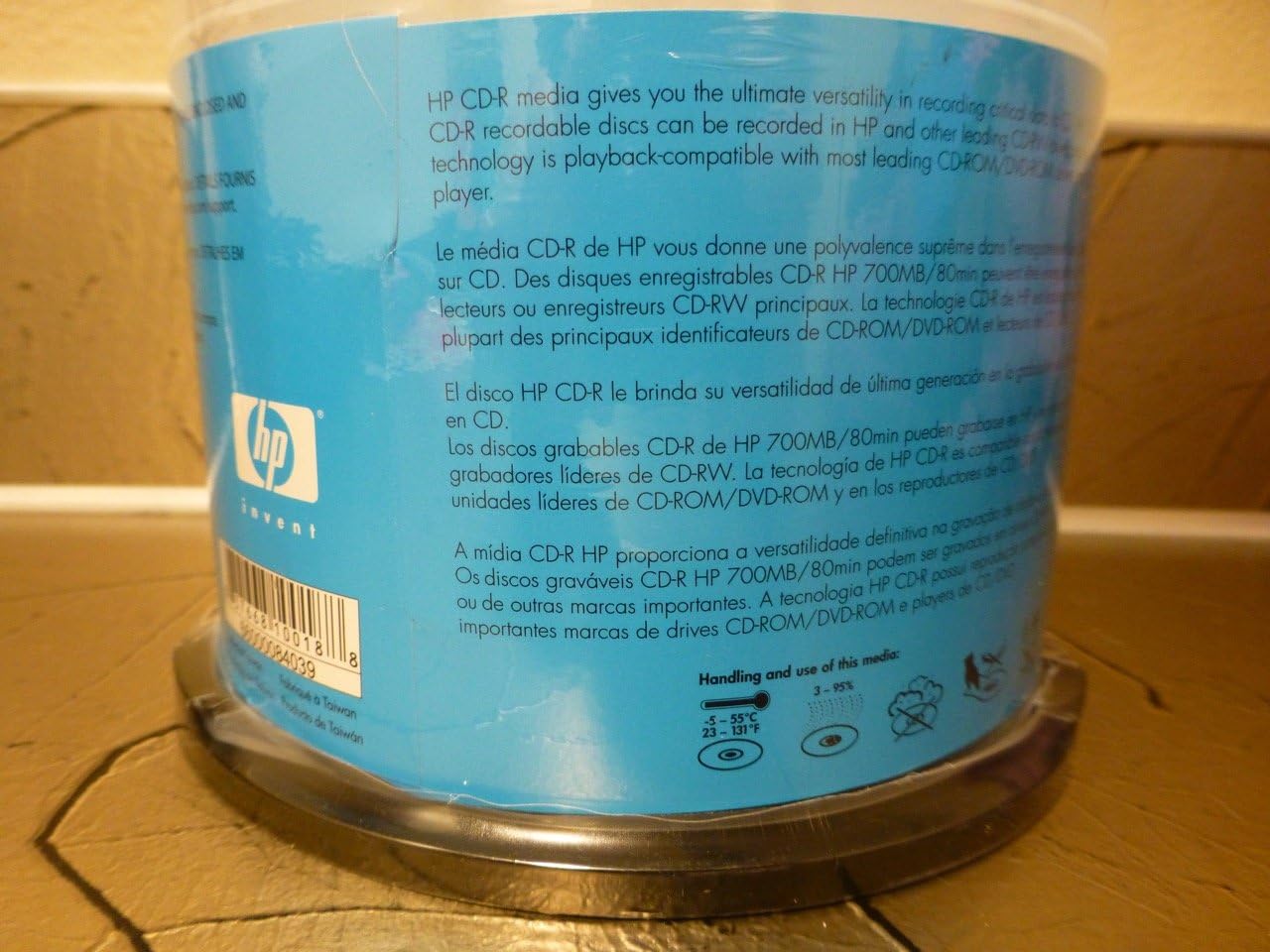 HP 34308302 52X CD-R 50PK Cake Box