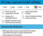 HP 4301fdw Color LaserJet Pro MFP Wireless Renewed