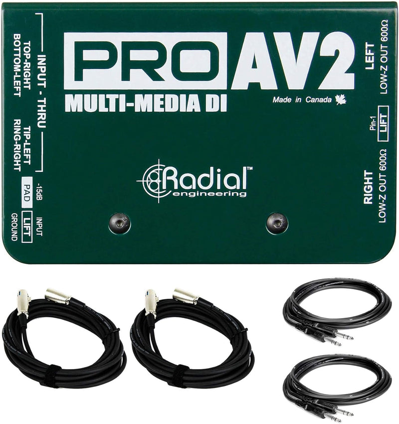 Radial Engineering ProAV2 DI Box XLR & TRS Cables — main product image