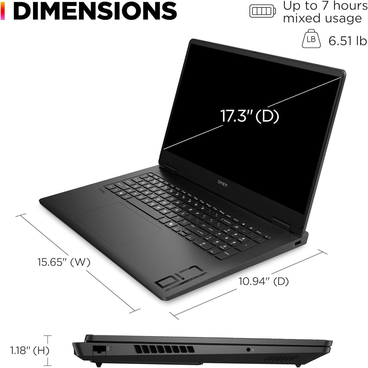 HP 17-db0010nr OMEN 17.3 Ryzen RTX 4050 Gaming Laptop