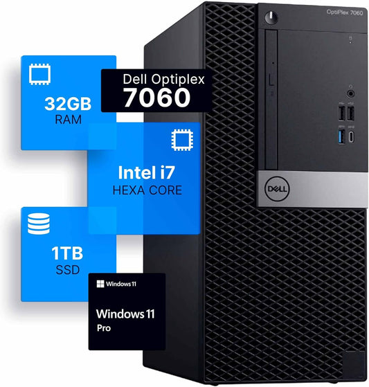 Dell 7060 Optiplex i7 1TB SSD Renewed Desktop