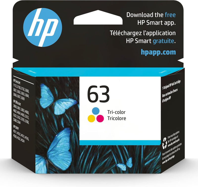 HP F6U61AN#140 Tri-Color Ink Cartridge 63 Series — main product image