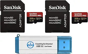 SanDisk 256GB Extreme Pro 4K Micro SDXC Card (2-Pack) for DJI Drones — main product image