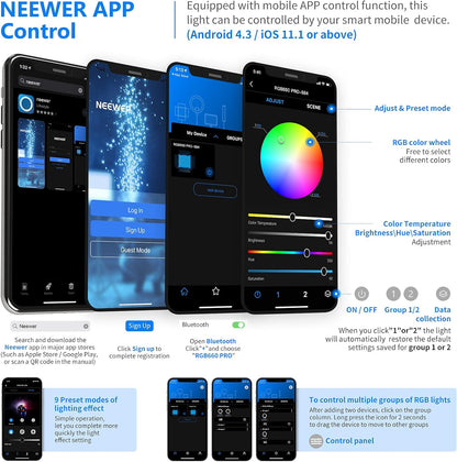 Neewer 10098770 660 PRO RGB LED Video Light APP Control