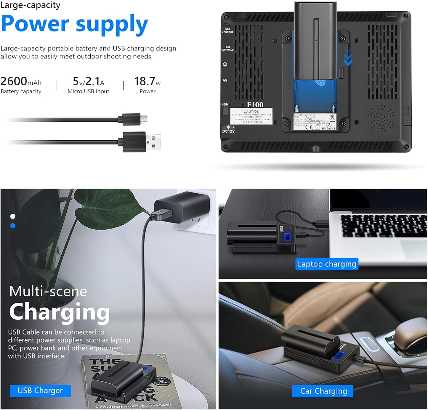 Neewer F100 - 7" IPS Camera Field Monitor Kit