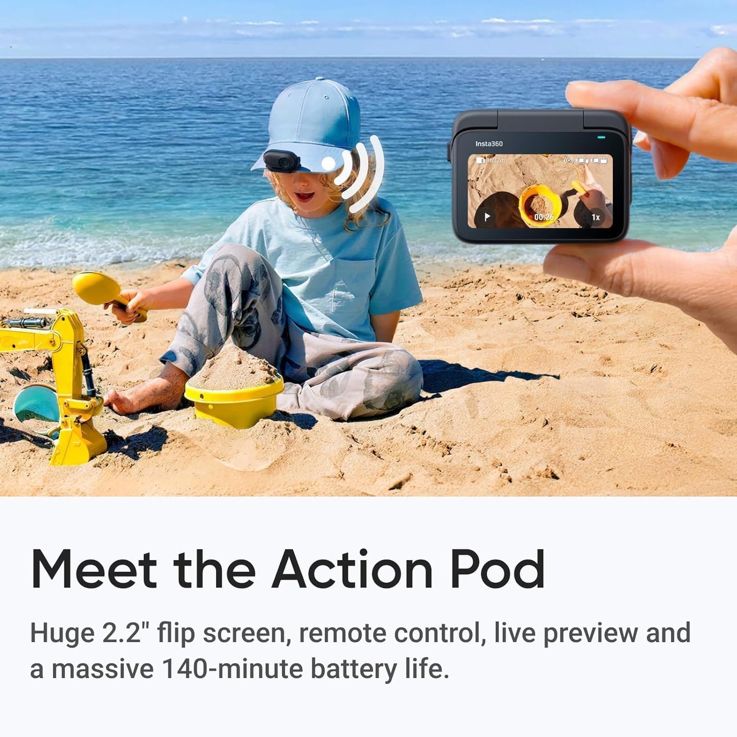Insta360 CINSABKA-128GB-BLK-SELFIE GO 3S 4K Action Camera 128GB