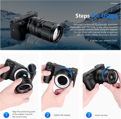 Neewer 10087427 Lens Adapter M42 to Sony E-Mount