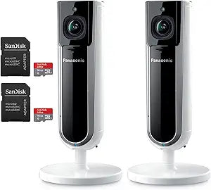 Panasonic Homehawk Indoor Security Camera 2-Pack + 16GB