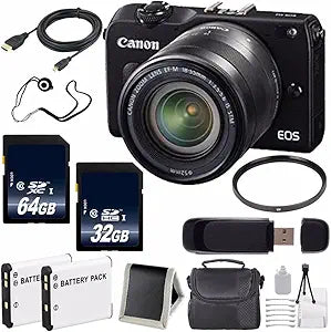 Canon EOSM2 BLACK 18-55 Digital Camera Bundle