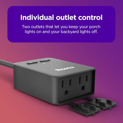 Roku PW1000R Outdoor Smart Plug - WiFi, Alexa, Google Assistant