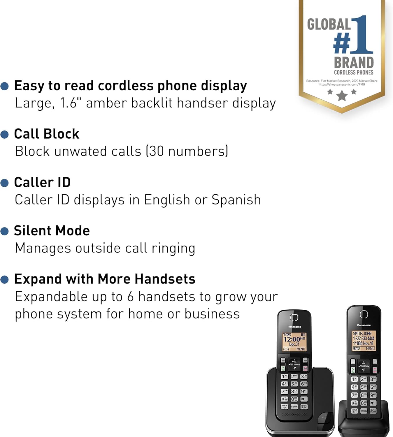 Panasonic KX-TGC352B Expandable Cordless Phone - 2 Handsets