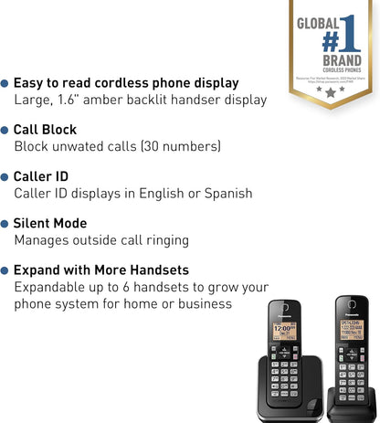 Panasonic KX-TGC352B Expandable Cordless Phone - 2 Handsets