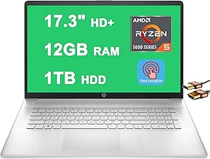 HP Laptop 17 Touch - Ryzen 5 5500U, 12GB RAM, 1TB HDD