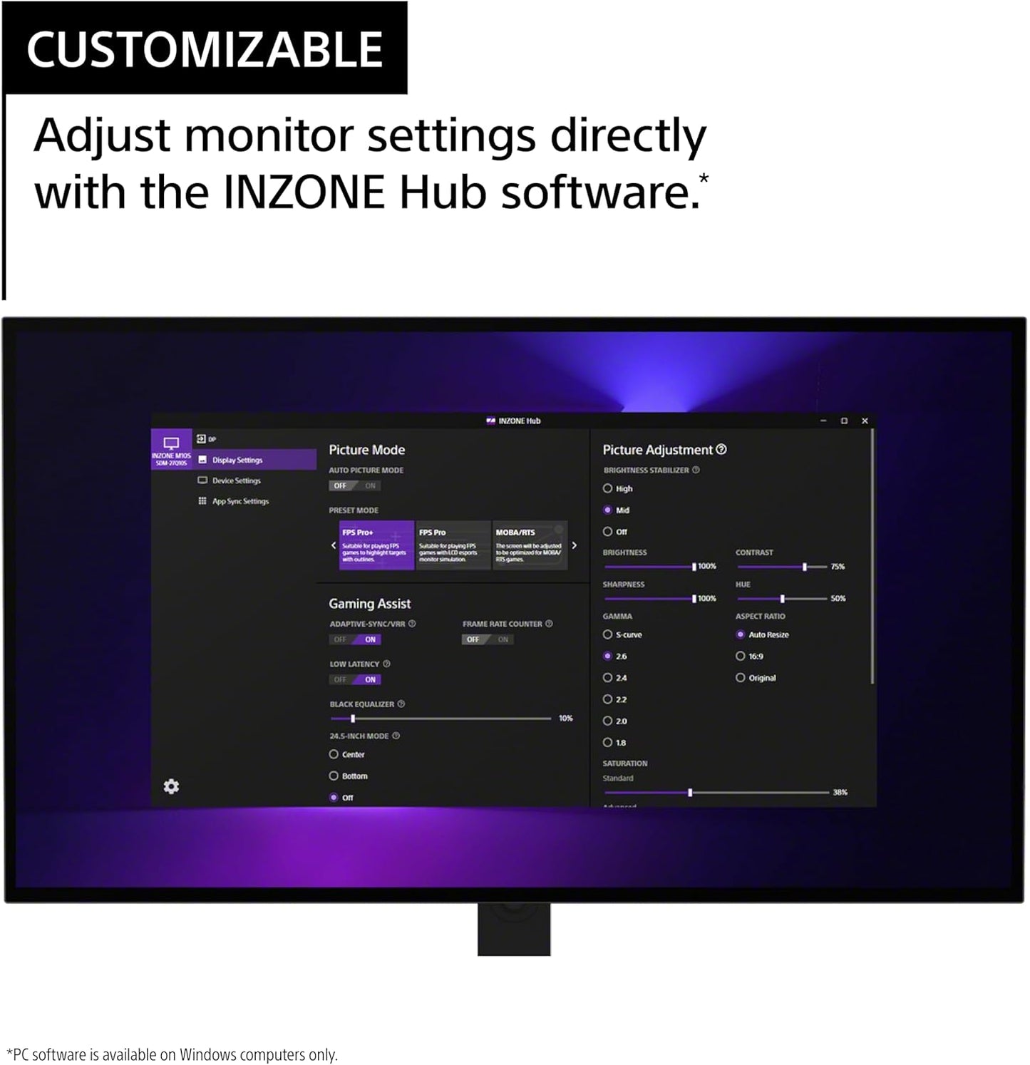 Sony SDM27Q10S 27" OLED 480Hz G-SYNC Gaming Monitor