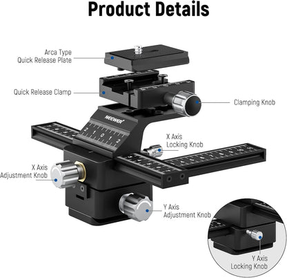 Neewer 10100932 4-Way Macro Focusing Rail Slider