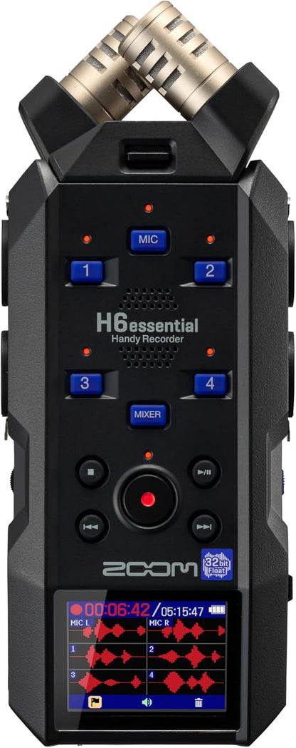 Zoom H6essential Portable 6-Track Recorder: 32-Bit Float, USB Audio