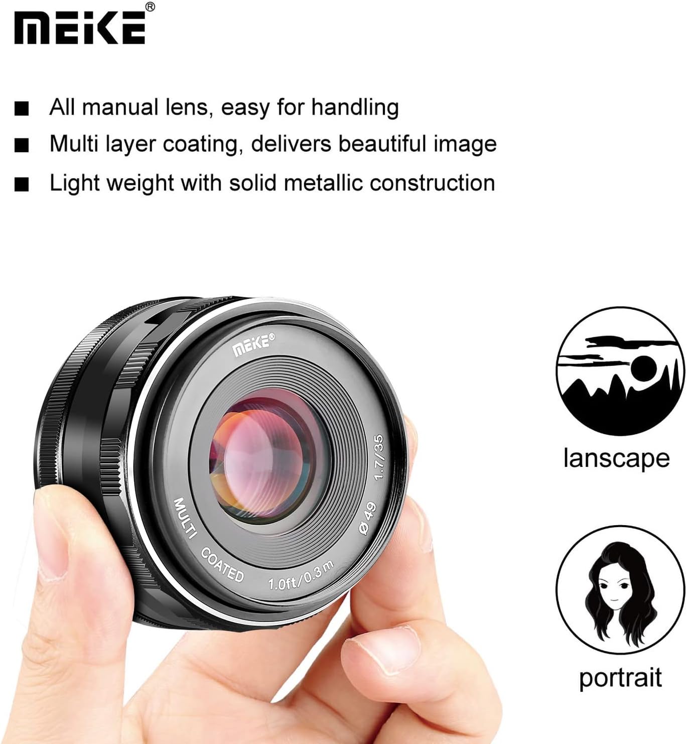 Meike mk35mm F1.7 Manual Focus Lens Micro Four Thirds Olympus Panasonic