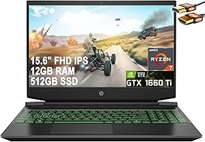 HP Pavilion 15 Gaming Laptop Ryzen 7 12GB 512SSD GTX 1660Ti — main product image