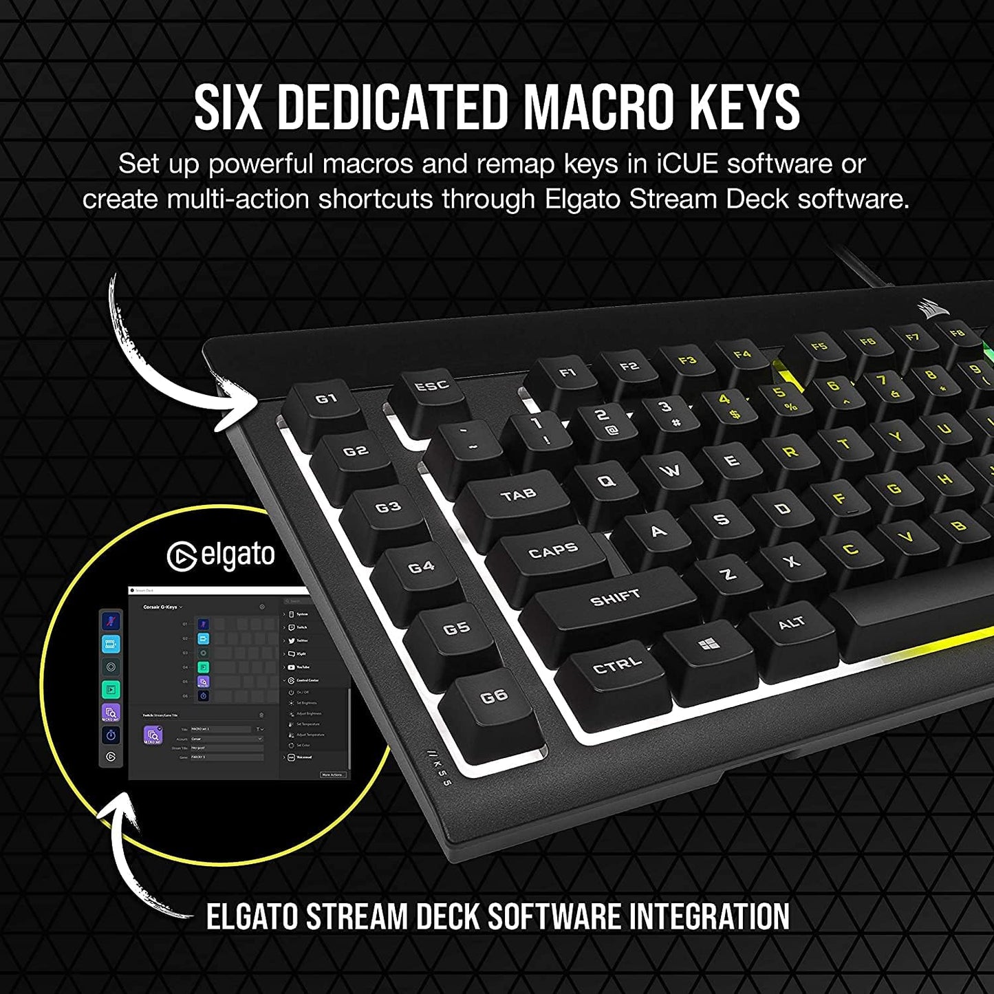 Corsair CH-9226765-NA-cr K55 RGB PRO Gaming Keyboard Renewed