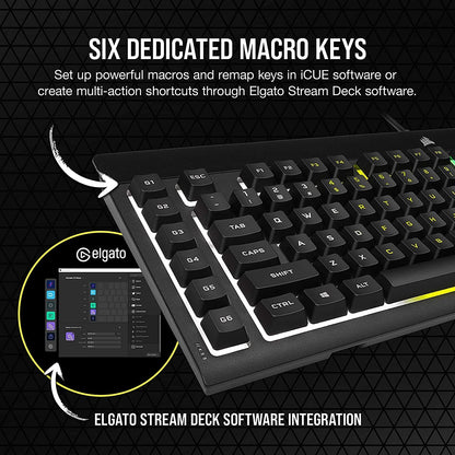 Corsair CH-9226765-NA-cr K55 RGB PRO Gaming Keyboard Renewed