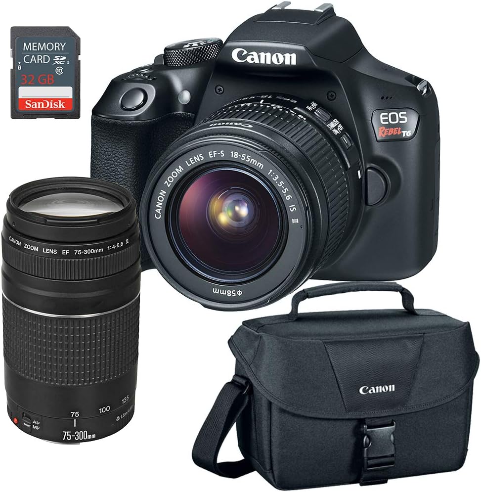 Canon canon eos rebel t6 DSLR Camera Lens Bundle Renewed