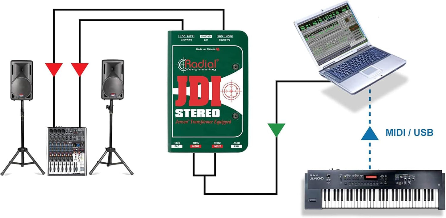 Radial Engineering JDI STEREO Premium Passive DI Box