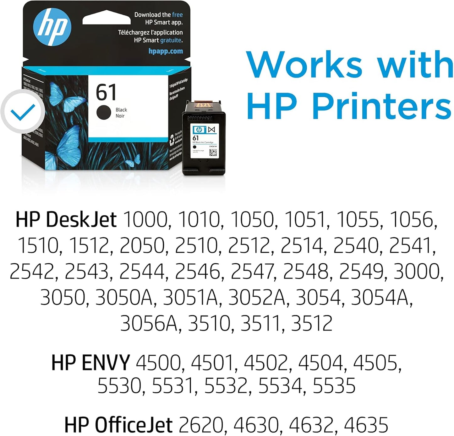 HP CH561WN 61 Black Ink Cartridge for DeskJet/ENVY/OfficeJet