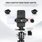 Neewer SP-02 Phone Tripod Mount: 360° Swivel, Arca Base