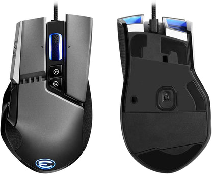 EVGA 903-W1-17GR-KR X17 Gaming Mouse Wired Customizable Grey