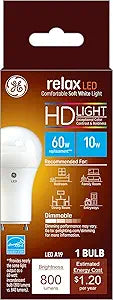 GE 46183 Relax LED Light Bulb 60W Equivalent Dimmable