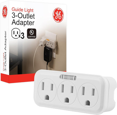 GE 14494 3-Outlet Wall Tap Guide Light