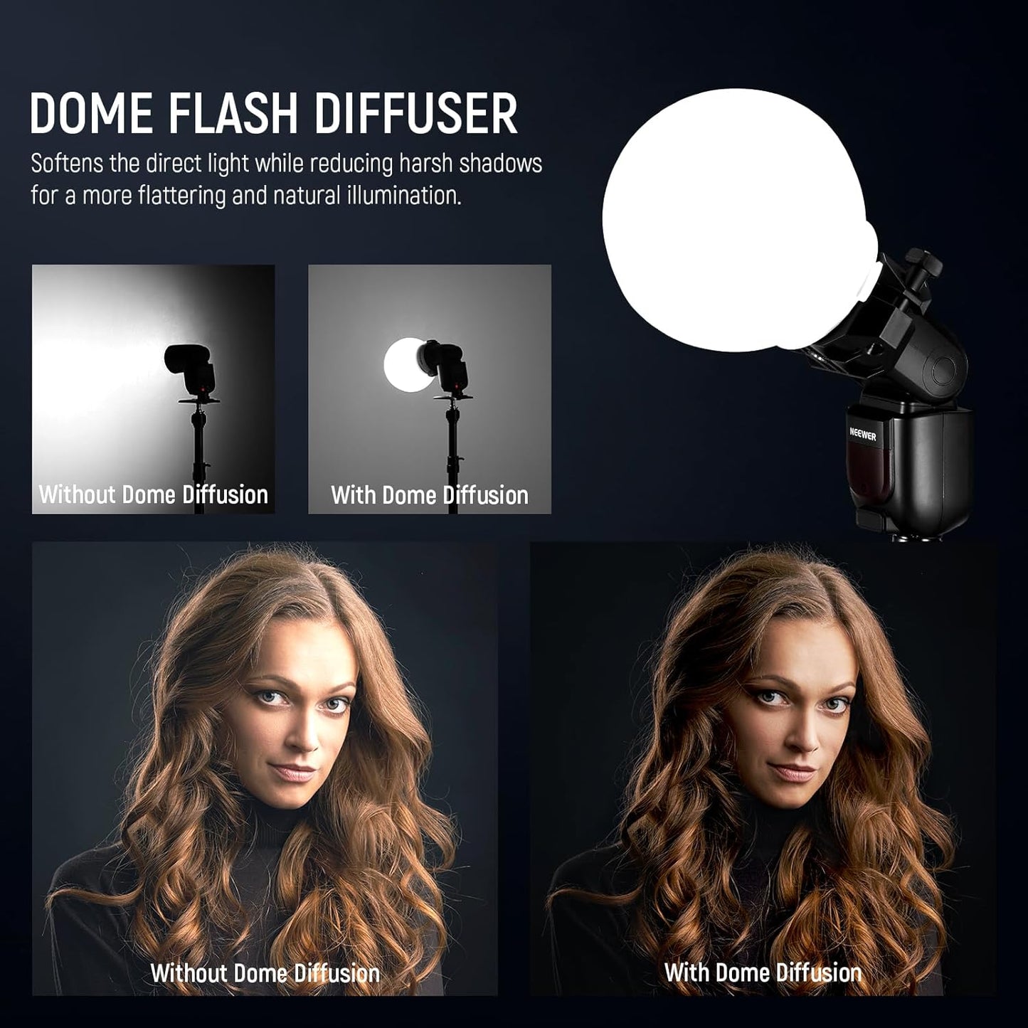 Neewer CRS6 Softbox Diffusion Dome with Adapter Rings