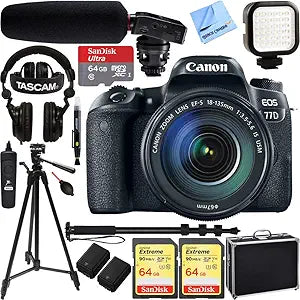 Canon E45CNEOS77D18135 EOS 77D DSLR 18-135mm Lens Bundle