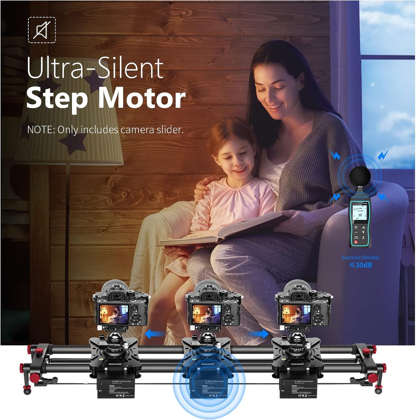Neewer 10100850 39.4" Motorized Camera Slider Wireless Control