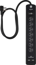 GE 33664 Pro 7-Outlet Surge Protector USB