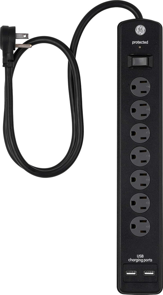 GE 33664 Pro 7-Outlet Surge Protector USB