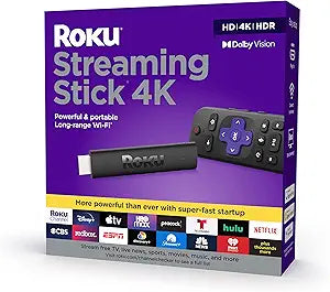 Roku Streaming Stick 4K HDR Voice Remote (Renewed)