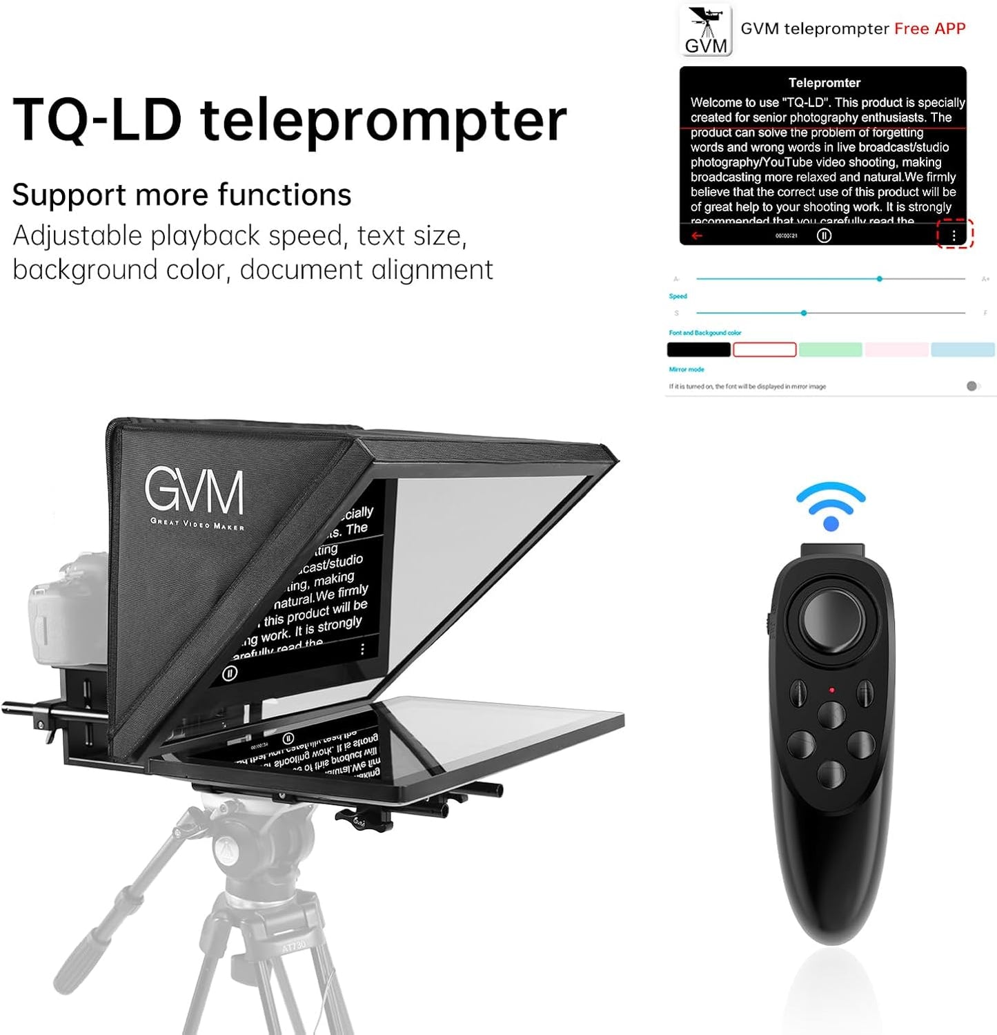 GVM Teleprompters with Carry Case and Tablet Control