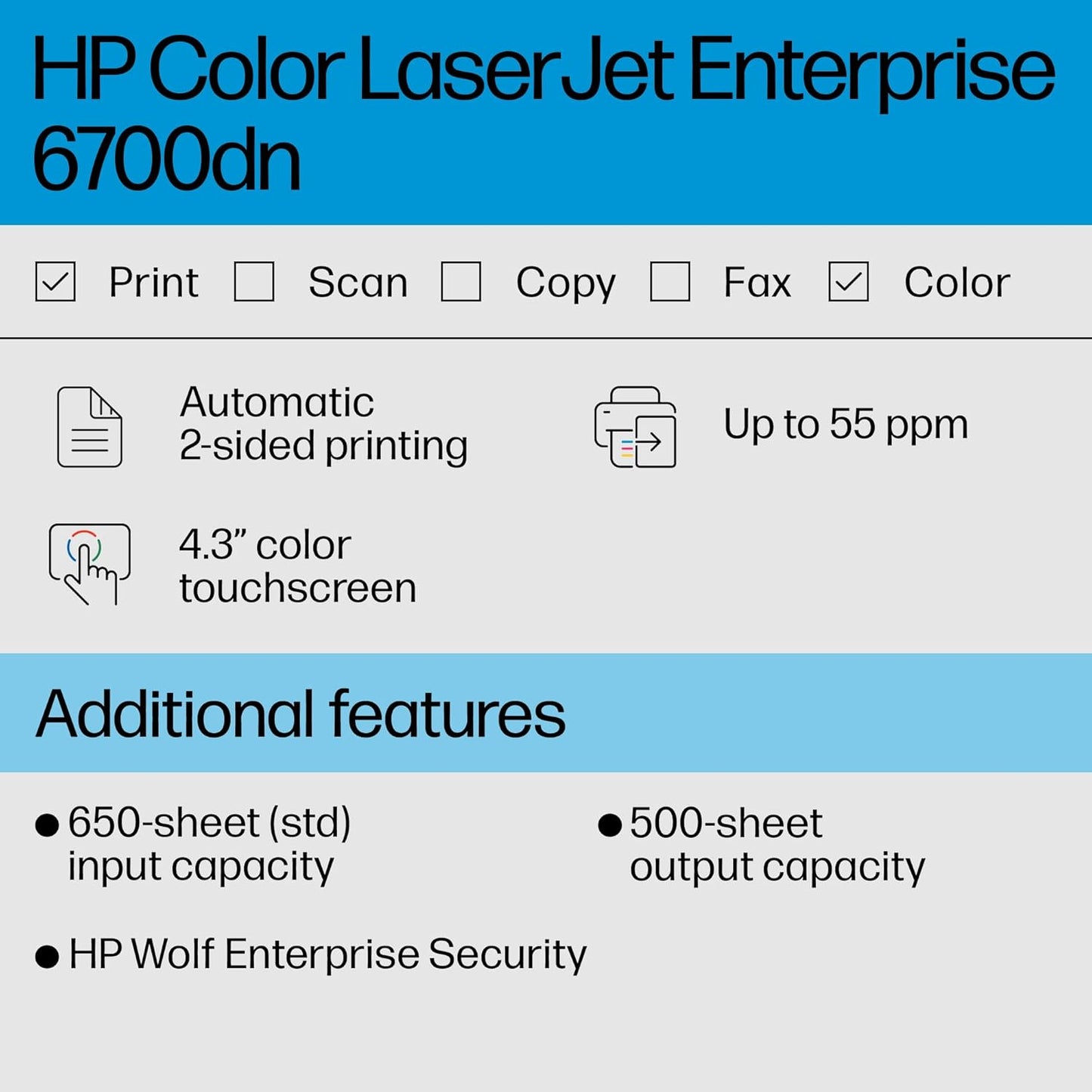 HP 6700dn Color LaserJet Enterprise Printer Business