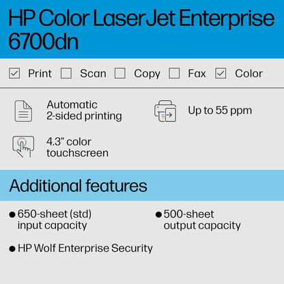 HP 6700dn Color LaserJet Enterprise Printer Business