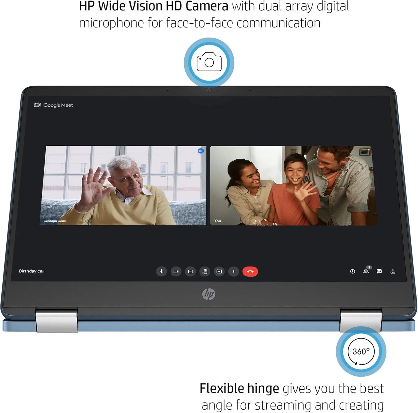 HP 2022 X360 Chromebook 2-in-1, 4GB, 64GB, Chrome OS