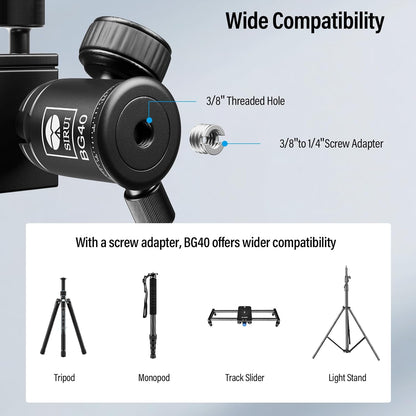 Sirui BG40 Tripod Ball Head - 22lbs Load Capacity