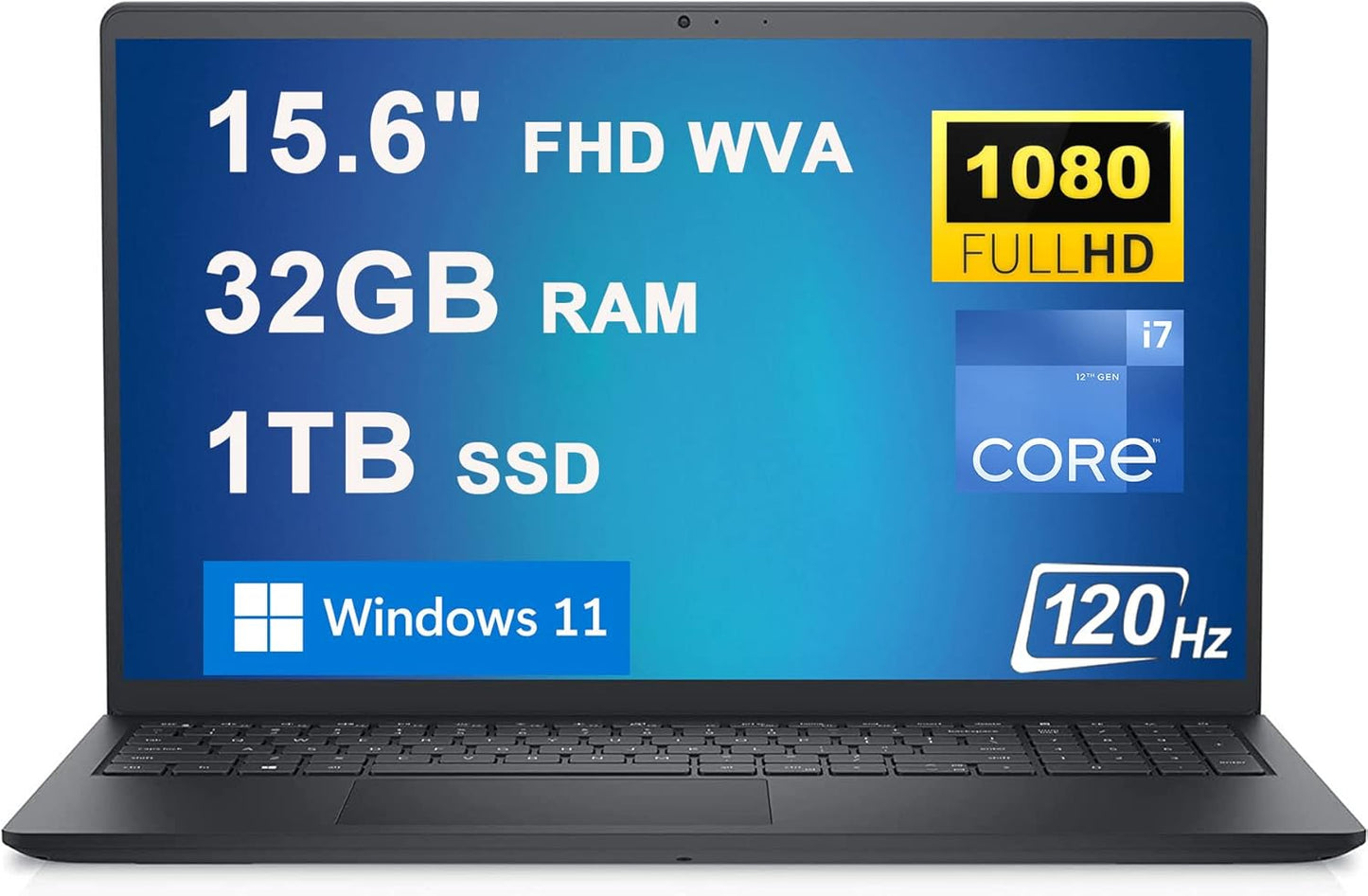 Dell Inspiron 15 3000 Laptop: i7-1255U, 32GB, 1TB SSD, 120Hz