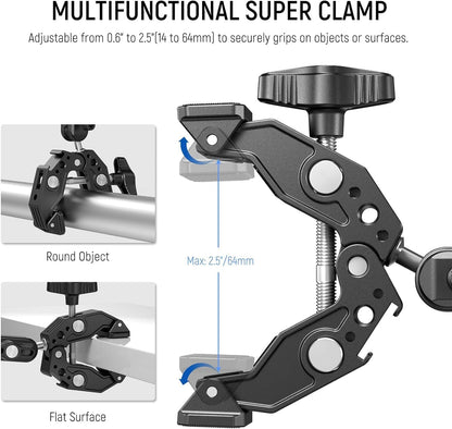 Neewer ST83 Super Clamp with Dual Ballhead Magic Arm