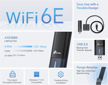 TP-Link Archer TXE50UH AXE3000 WiFi 6E USB Adapter