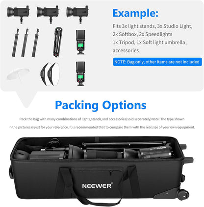 Neewer 10090961 Rolling Photo Studio Equipment Case