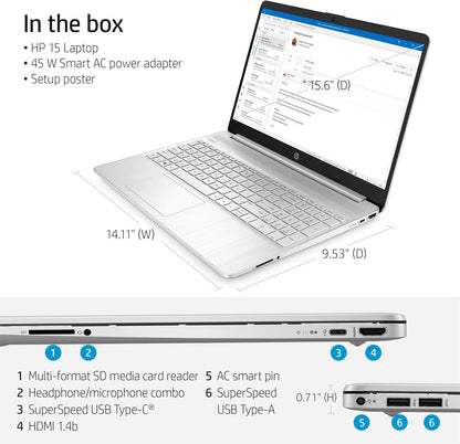 HP Laptop 15.6" FHD Windows 11 Pro Notebook