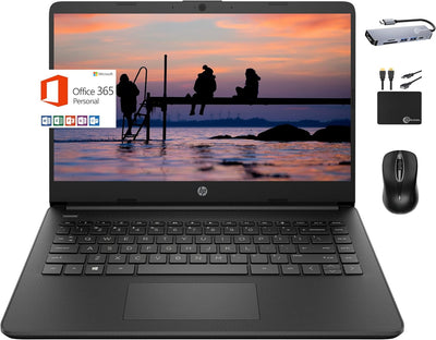 HP 14-inch N4120 Quad-Core Premium Laptop Bundle