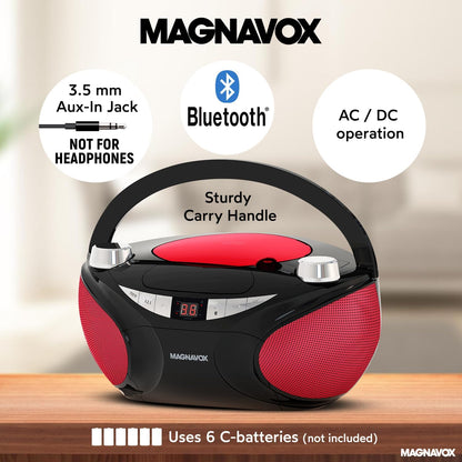 Magnavox MD6949 Portable CD Boombox with Bluetooth
